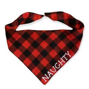 NWT Wool + Pepper Co. Naughty Or Nice Reversible Flannel Dog Bandana